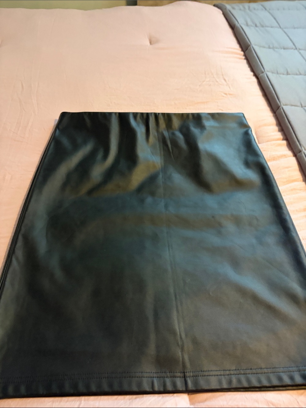 LOFT Black Faux Leather Pencil Skirt